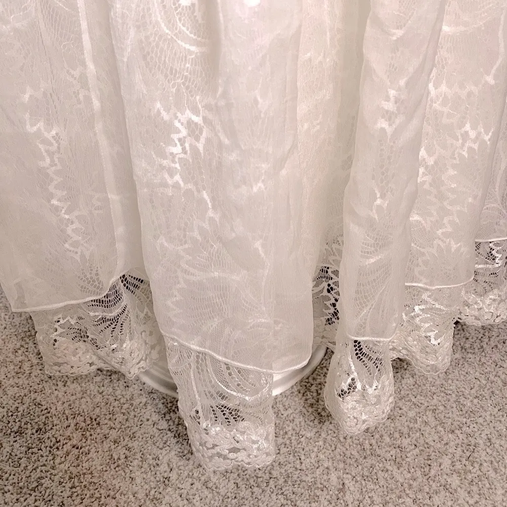 DINGED GEM | NWT | Anthropologie x GEISHA DESIGNS Ivory Lace Overlay Maxi Skirt - Image 4