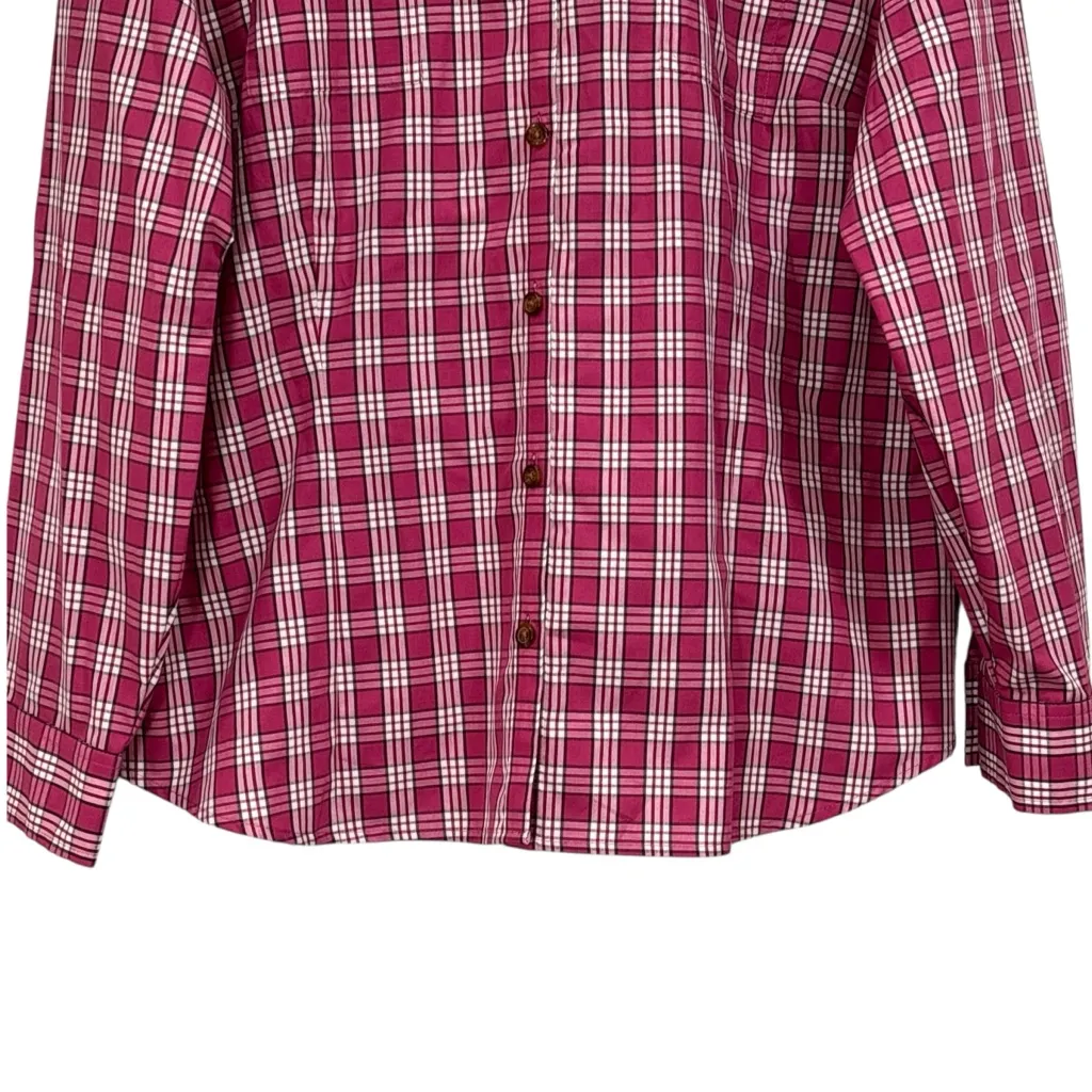 Van Heusen  Collared Pink Checkered Button Down Size XLarge NWT Womens - Image 3