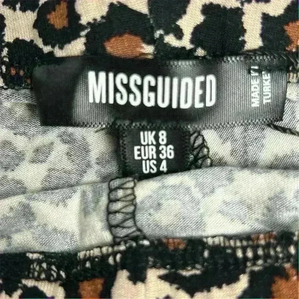 Missguided Women's Size 4 Brown Leopard Print Jersey Flare Pants Casual - Image 9