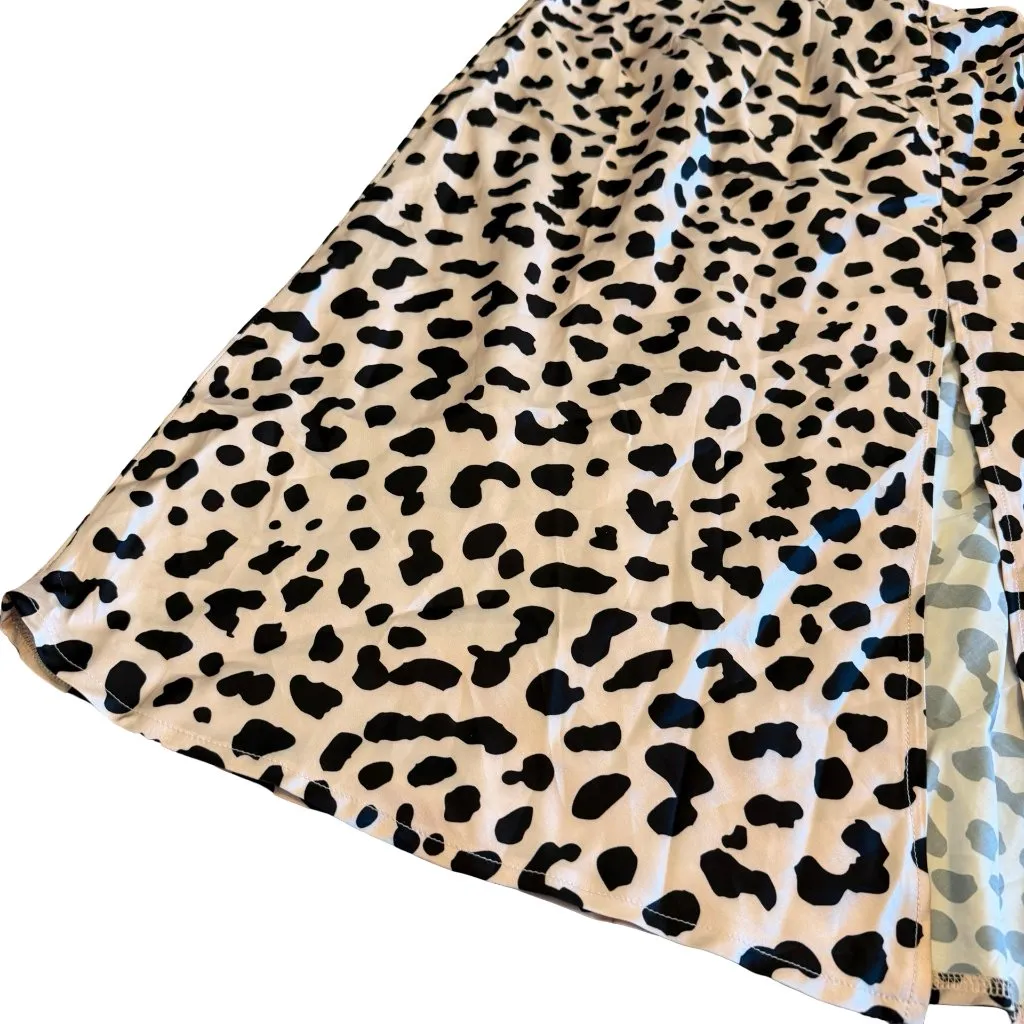 Princess Polly Nia Animal Print Satin Skirt Midi High Slit Flowy Trendy Size 4 - Image 4