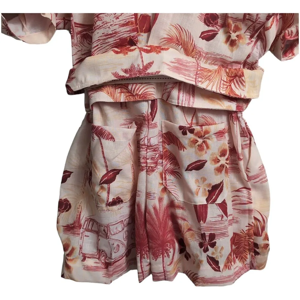NWT Agua Bendita Linnea Shaka Romper Floral Print Wrap V Neck Belted Waist Large - Image 5