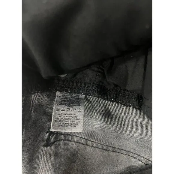 Free People jeans womens juniors Size 27black denim distressed knee holes skinny - Image 4