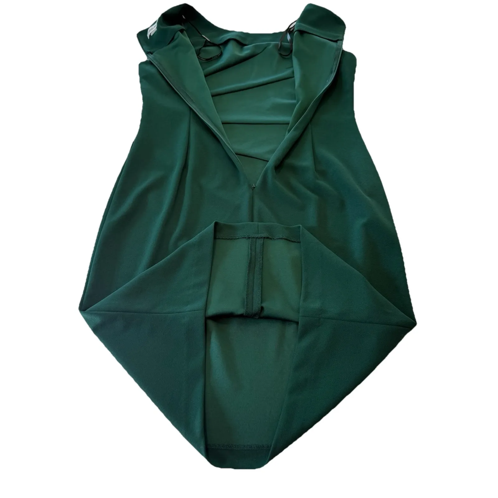Calvin Klein Green‎ Sunburst Seam Stretch Crepe Sleeveless Sheath Dress Size 10 - Image 9