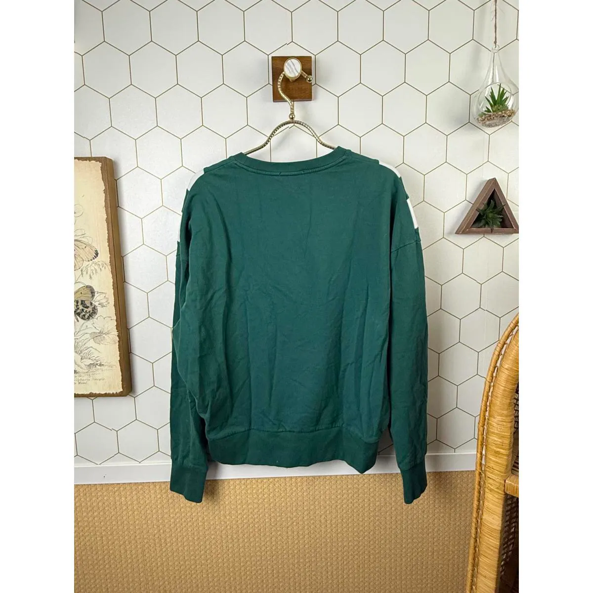 Evereve Green Oversized Juno Chevron Varsity Sweatshirt - Size - Small - Image 4