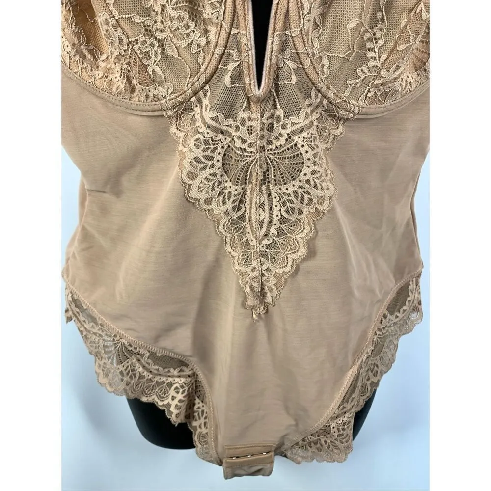 Popilush Bodysuit Underwire Thong Shapewear Size XXL NWT Tan - Image 5