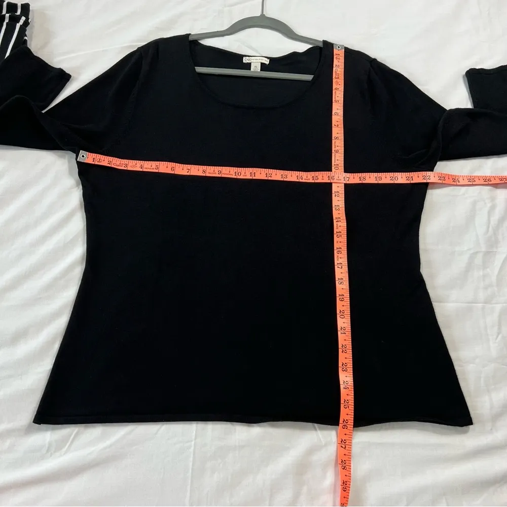 Time and True Black Stripe XL Blouse AND CATO Black Long Sleeve XL Blouse - Image 7