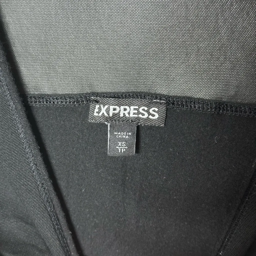 Express Women Black Basic Sheer Top Blouse size XS‎ - Image 5