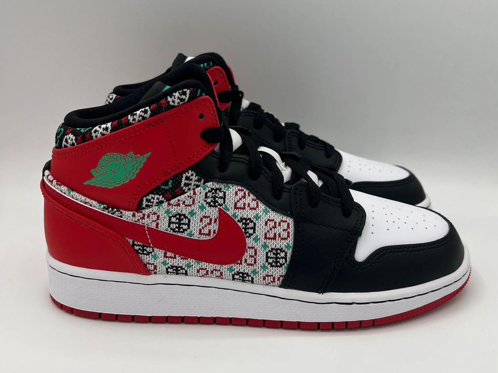 NWB 1 Mid GS SE Ugly Christmas Sweater/ Holiday 2021 Sneakers - Image 3