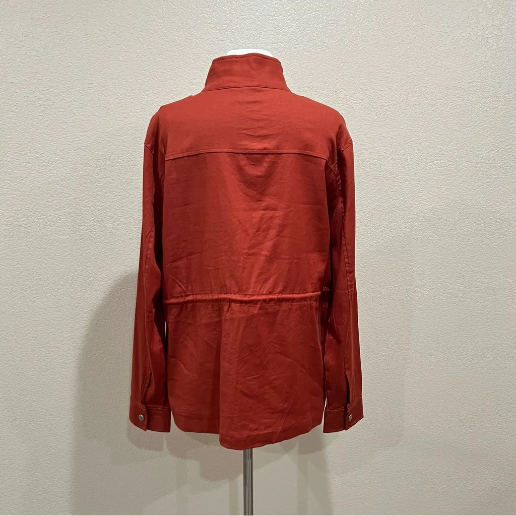 32 Degrees Cool NWT Burnt Orange Linen Blend Drawstring Jacket Size Medium - Image 4