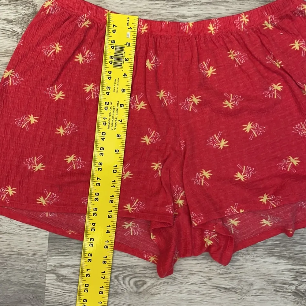 Intimates Hot Pink with Yellow & White Palm Trees Women’s PJ Shorts - Image 8