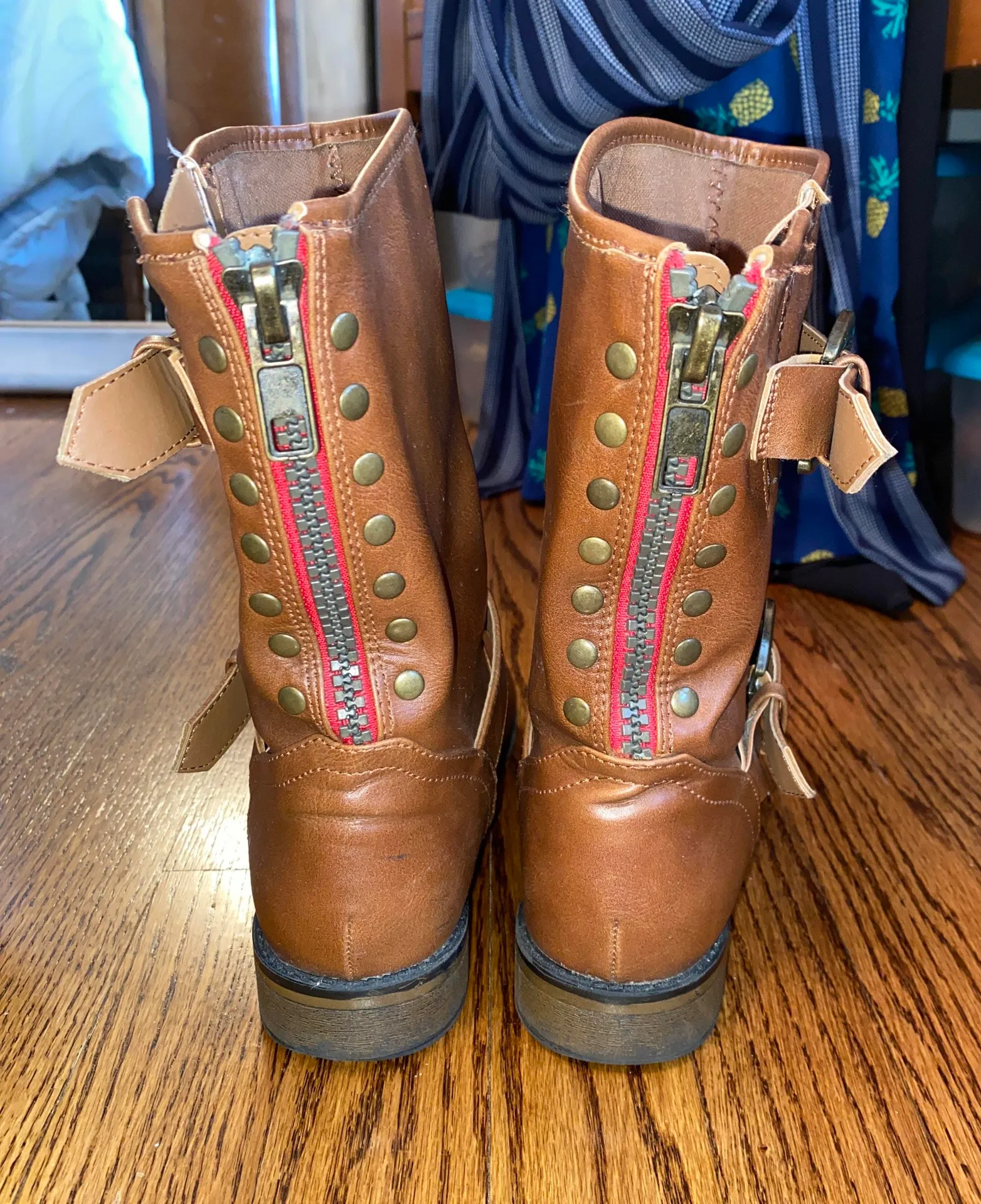 Madden Girl Brown Leather Booties - Image 3