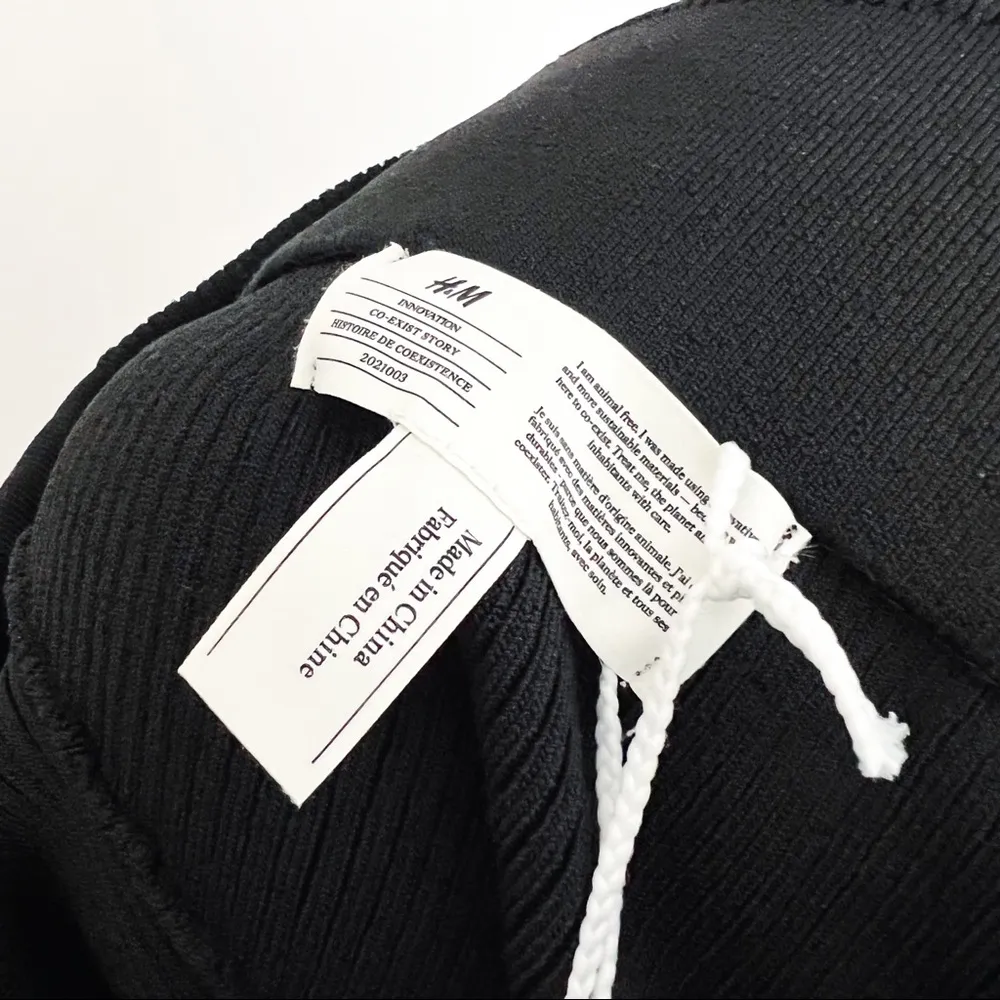 NWOT H&M Innovation Co-Exist Story Asymmetric Rib-Knit Skirt in Black | Size S - Image 9