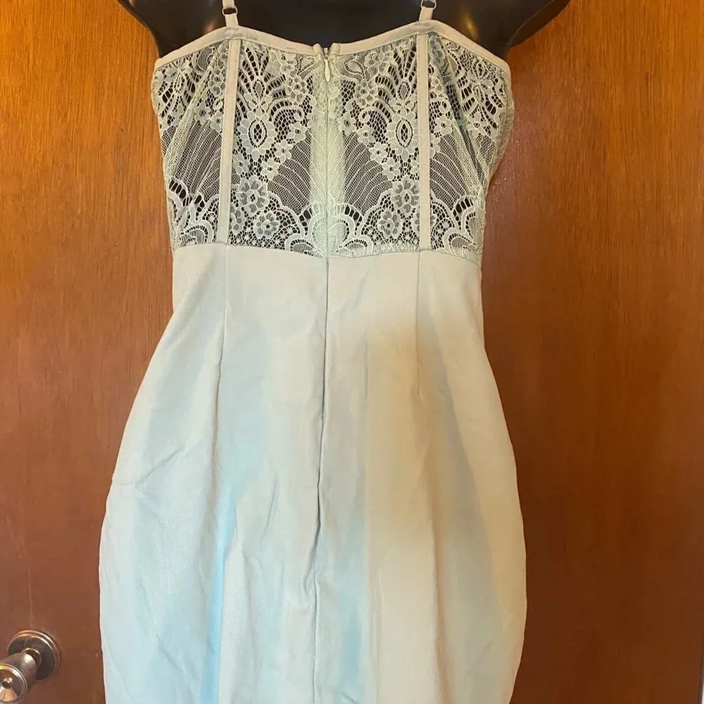 🆕 Haute Monde Mint Green Dress with Lace Accent - Image 9