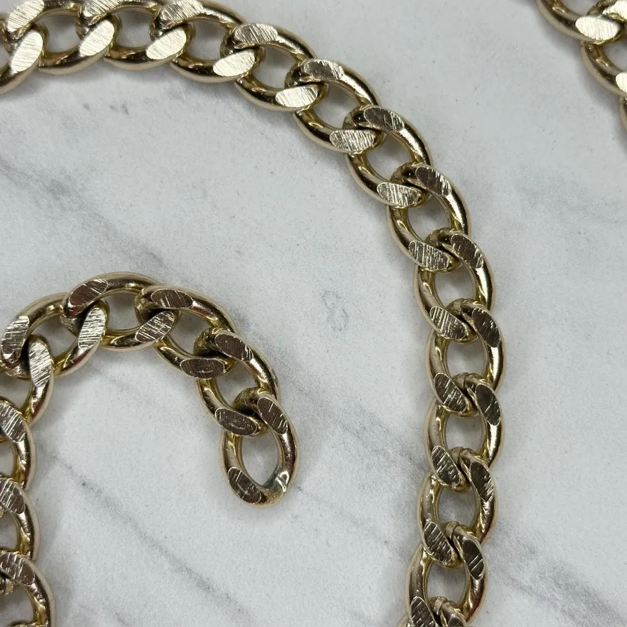 Simple Gold Tone Chain Link Belt XS/Small (XS/S) Classic Cuban Style ✨ - Image 8