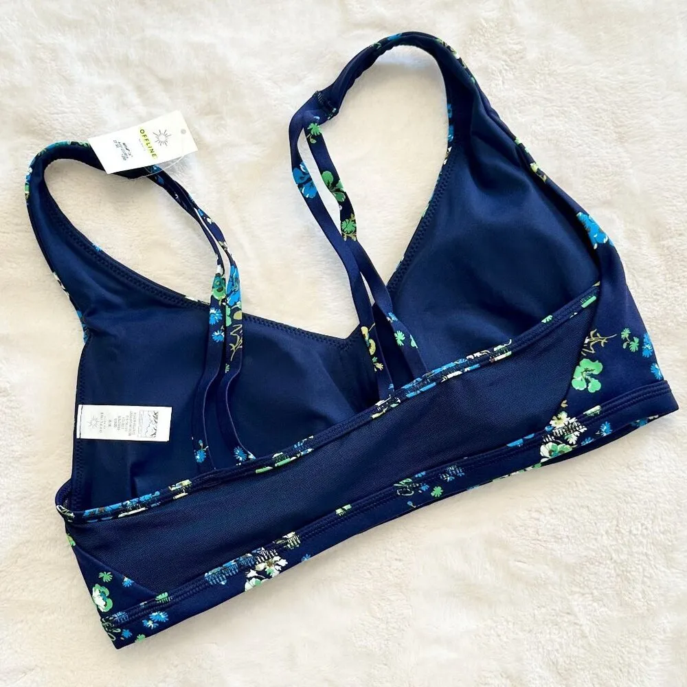 NWT Offline by Aerie Goals Mesh Floral Plunge Padded Sports Bra - Med - Image 6