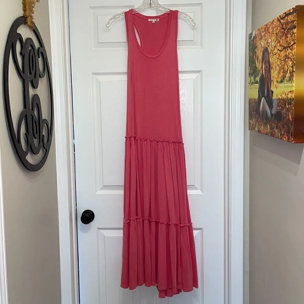 Anthropologie Sundry Pink Tiered Tank Dress - Image 4