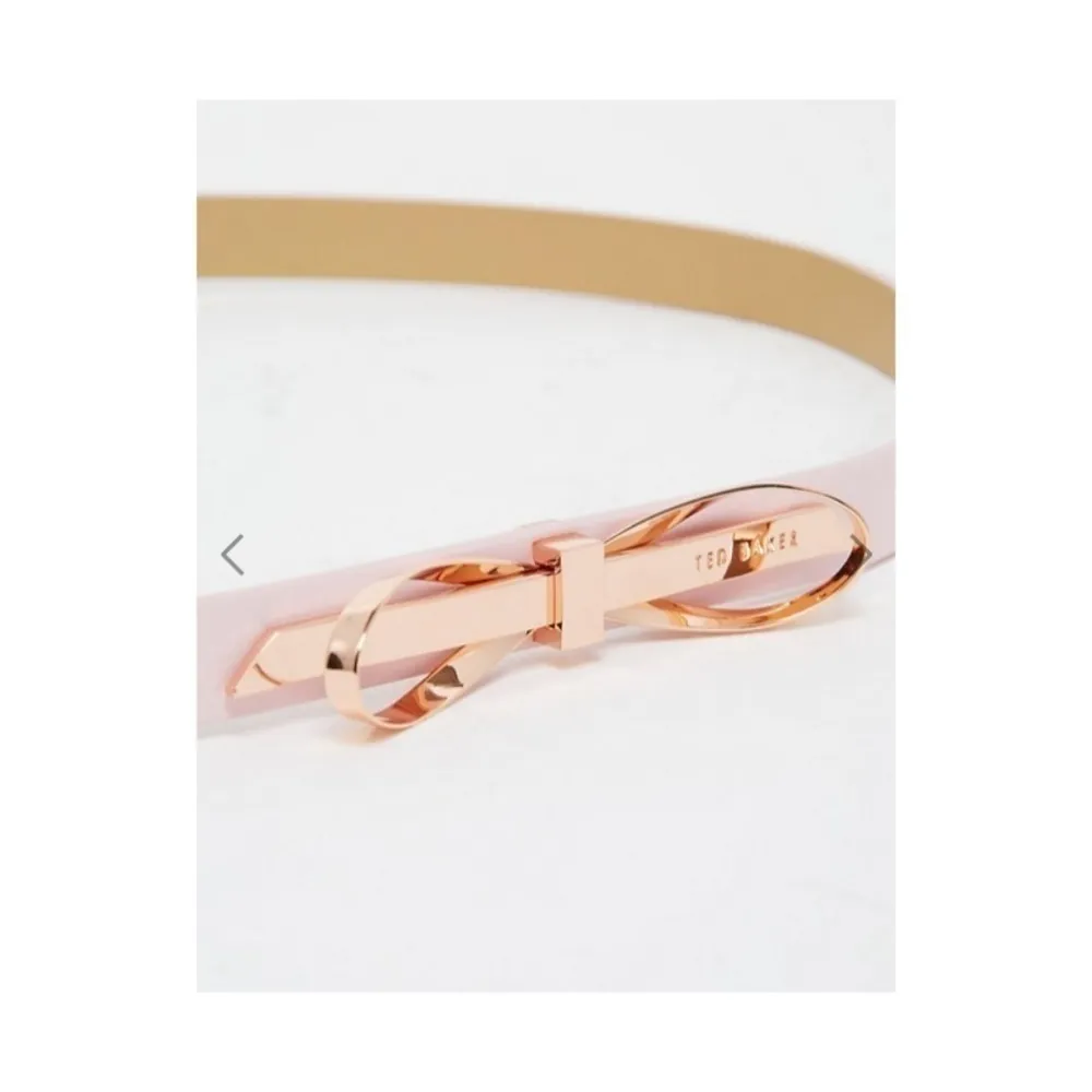 💕TED BAKER💕 Pink Rose Gold Skinny Bow Belt - Image 6