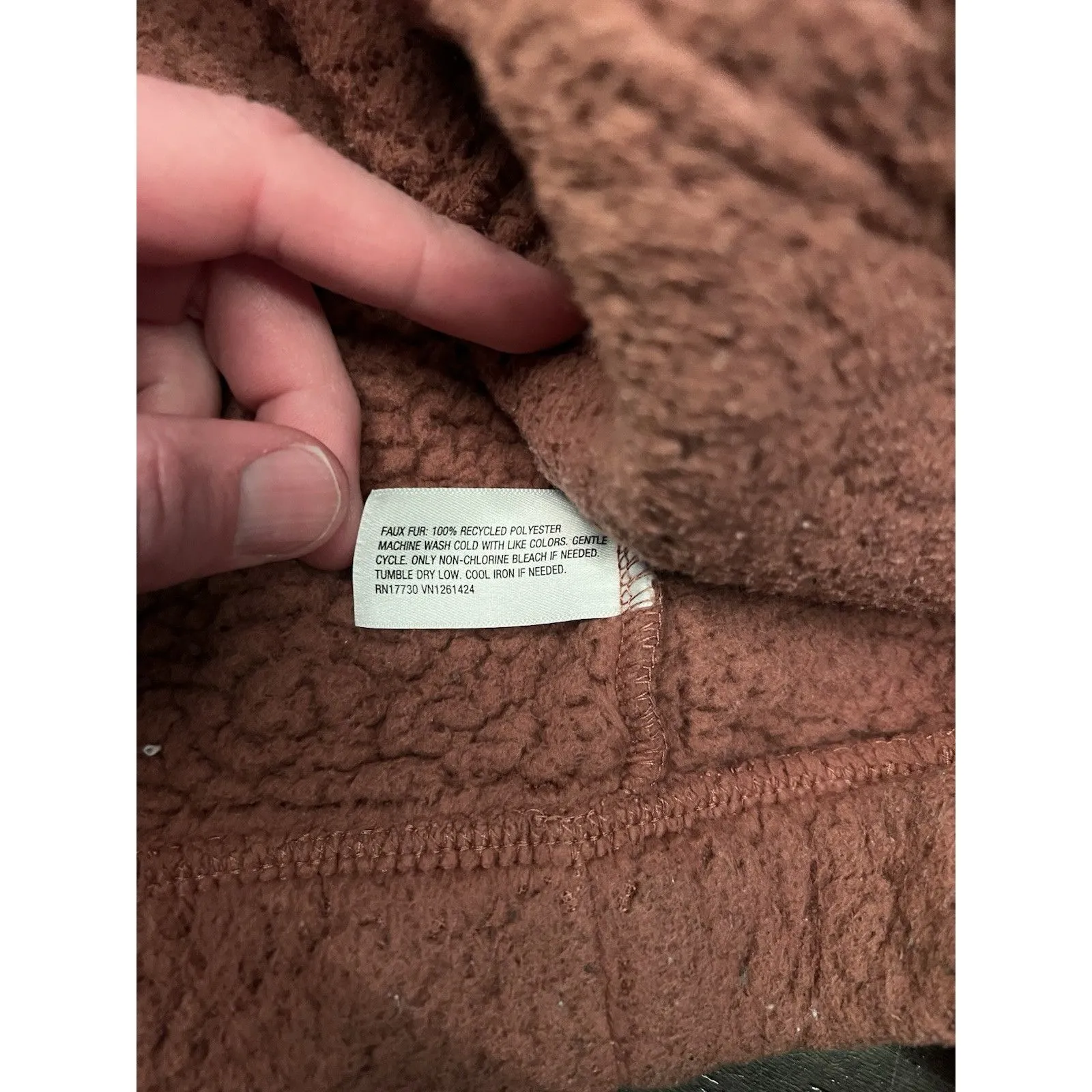 Wild Fable Women's Med/Lrg Faux Shearling Dolman Sleeve Full Zip Hooded Jacket - Image 7