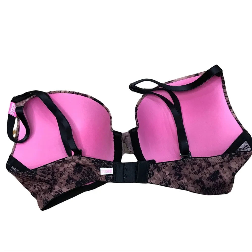 PINK Victoria’s Secret Wear Everywhere Push-up bra 34C Purple snake print - Image 2