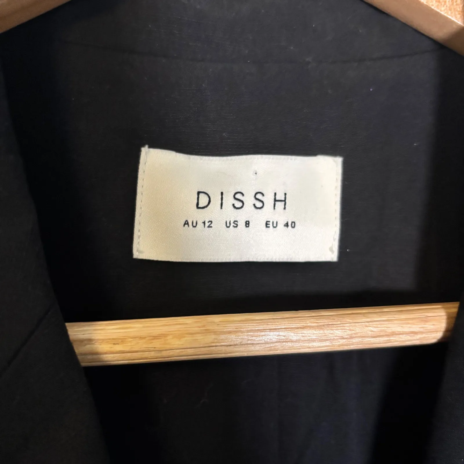 DISSH‎ Karla Oversized Blazer Tencel Linen Black Size 8 Office Tailored menswear - Image 2