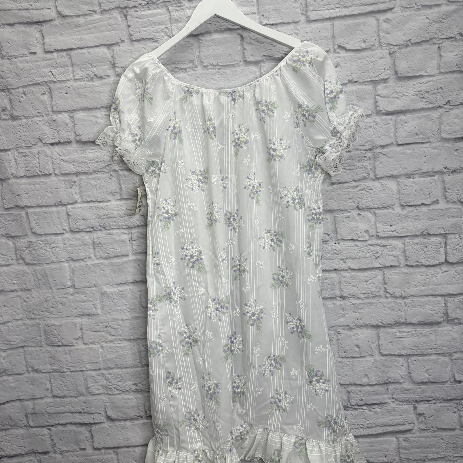 Vintage Ballet Peignoir Set Size M White Floral Cotton Blend Robe Gown Short New Size M - Image 9