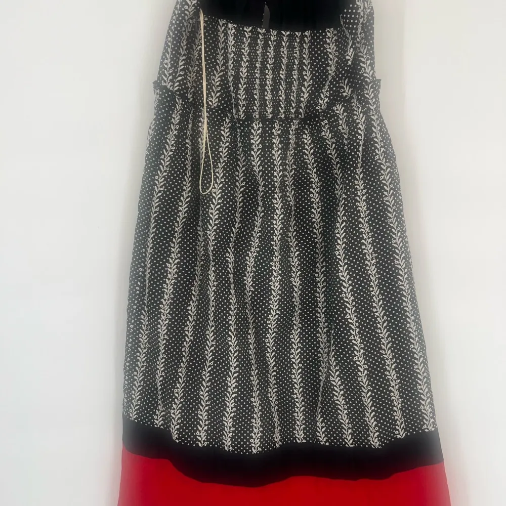 Tocca Black and White Striped Halter Dress with Red Hem European summer Size 4 - Image 6
