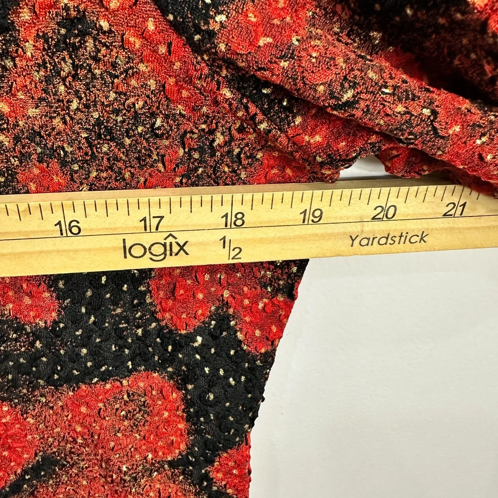 Laura Ashley Top S Red Black Metallic Animal Print Y2K Goth Glam Indie Sleaze - Image 6