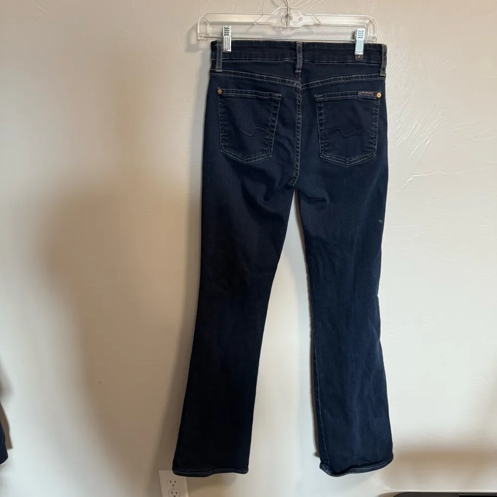7FAMK 7 For All Mankind Kimmie Bootcut Jeans Dark‎ Wash Mid-Rise 28x33 - Image 4