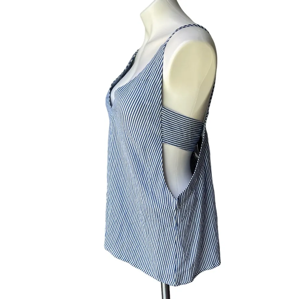 NWT, Lulu’s Adrift Navy Blue and White Striped Tank Top, Sz S - Image 6