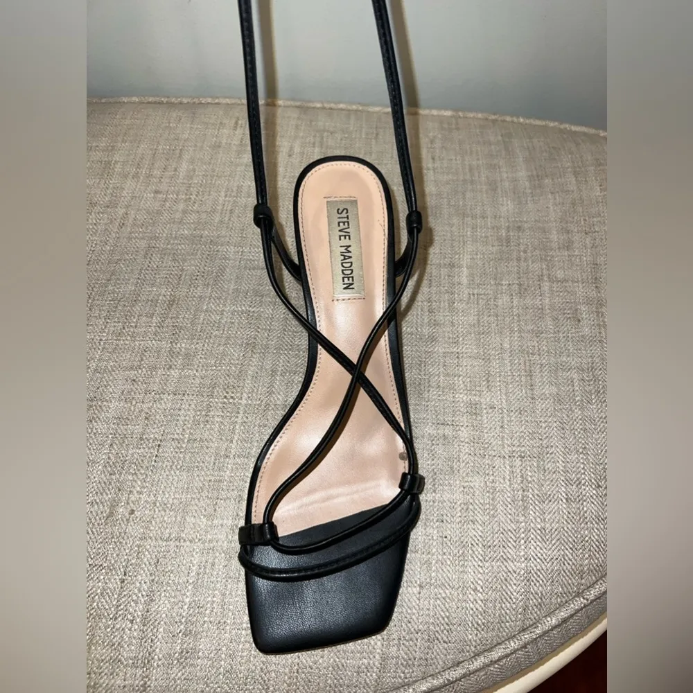 Steve Madden Black tie up heels - Image 2