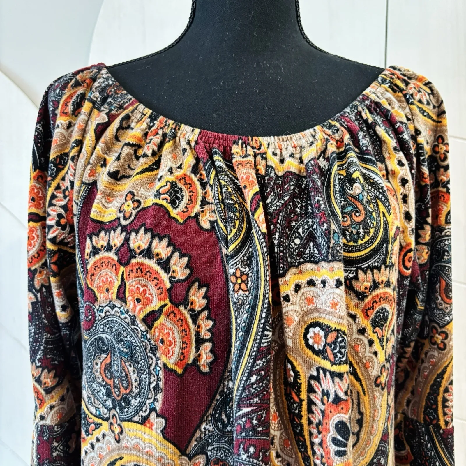 Win Win Womens Tunic Lace Trim Sleeve Blouse Size L - Image 7