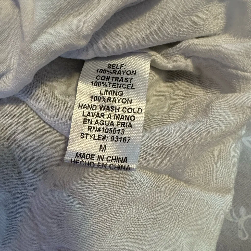 Andree By Unit Women’s Floral Embroidered‎ Shirt Dress medium Blue White Striped - Image 4