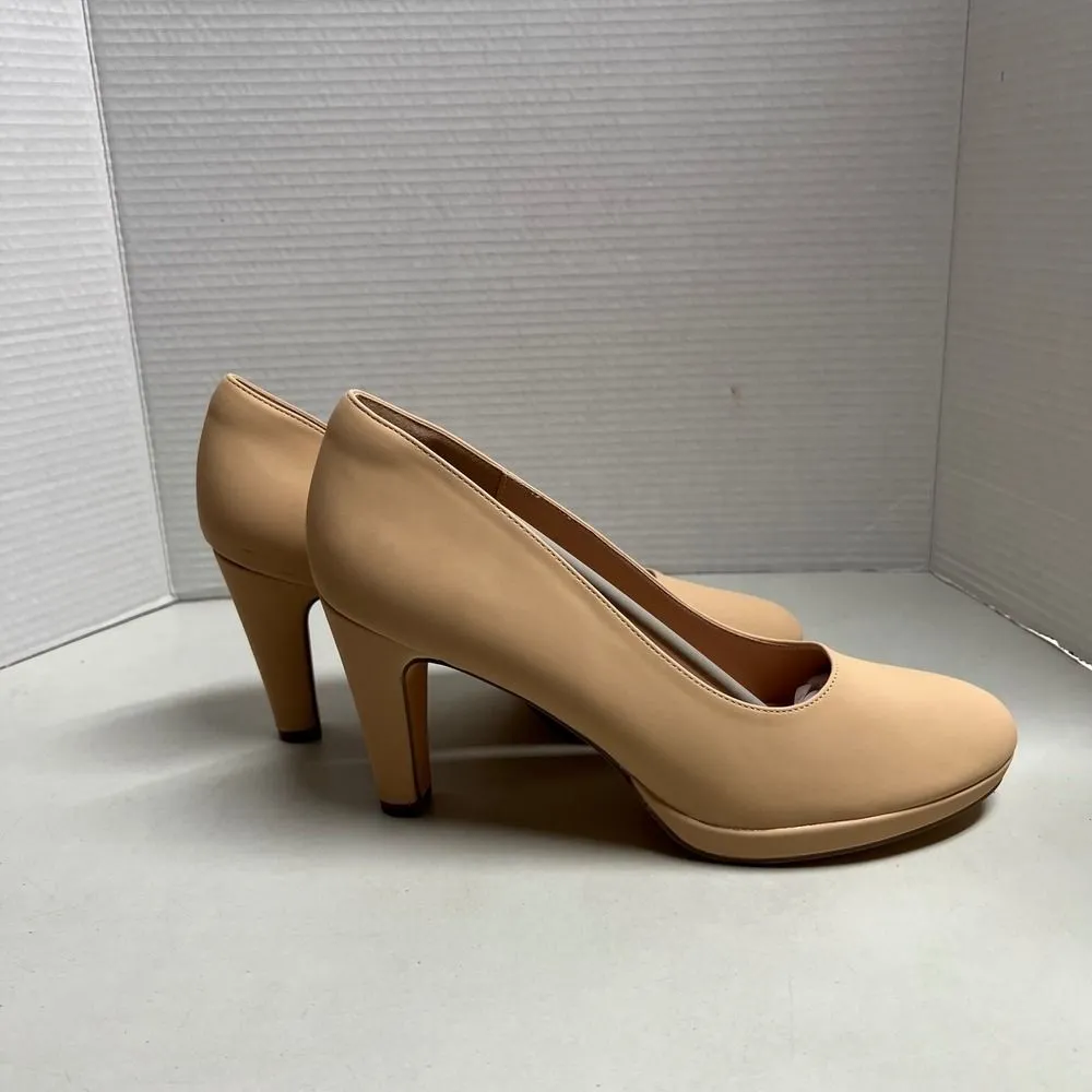 WuORWu Beige Round Toe Pumps Women's Dress‎ Shoes Size 11 SEE DESCRIPTION Tan - Image 11