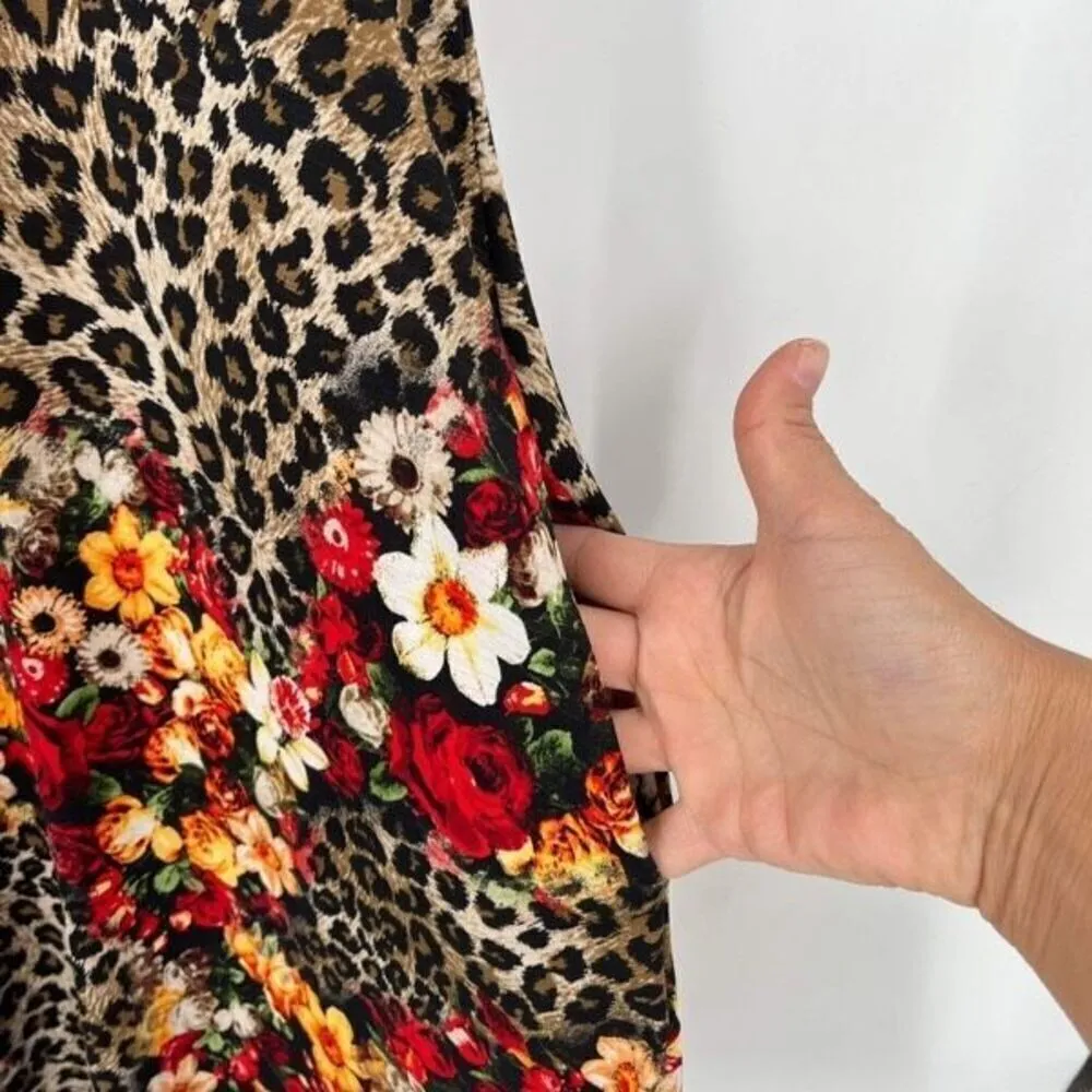 NWOT Heimish U.S.A. Animal Print Floral Design Shift Dress Black‎ Red Size 3XL - Image 6