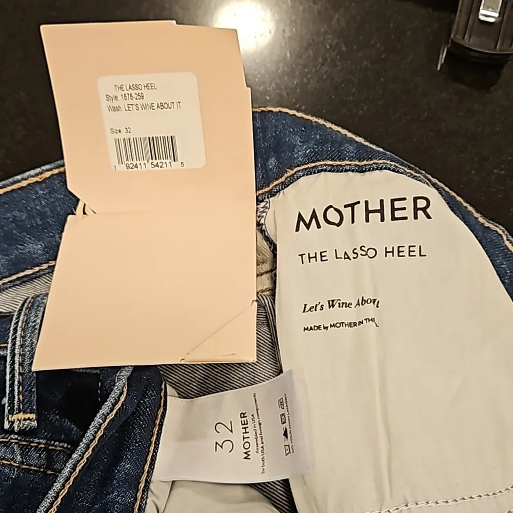 đź’•MOTHER SUPERIORđź’• The Lasso Heel Jeans ~ Let's Wine About It 32 NWT Blue - Image 16
