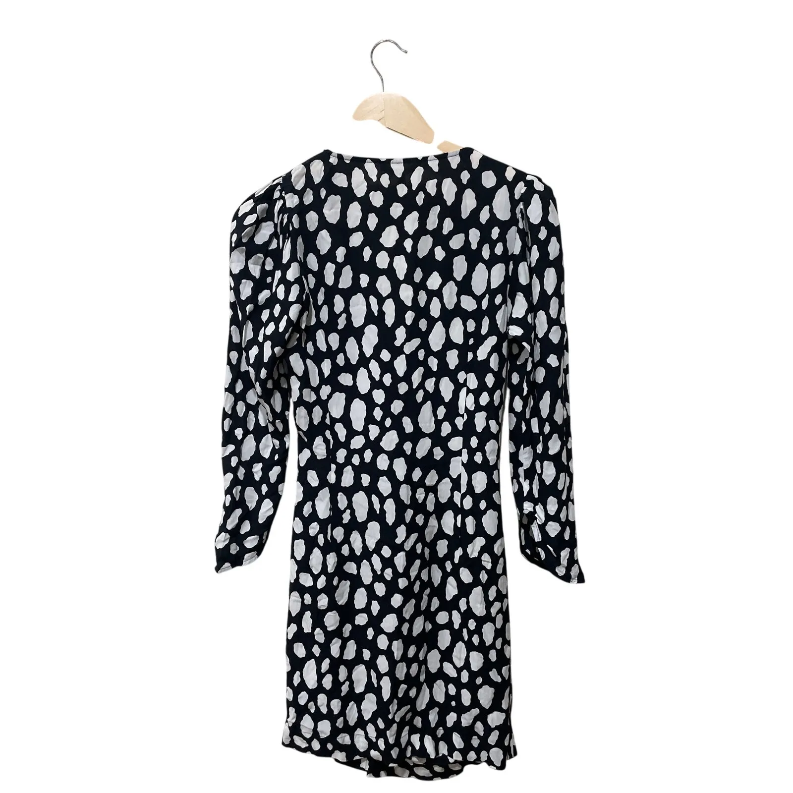 Maje Rossima‎ Spot-Print V-Neck Faux Wrap Dress Size Medium - Image 5