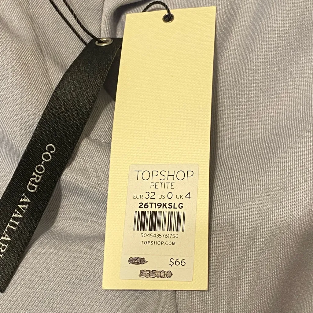 New NWT Womens Topshop Petite Straight Leg‎ Gray Slacks Dress Pants Size 0 - Image 3