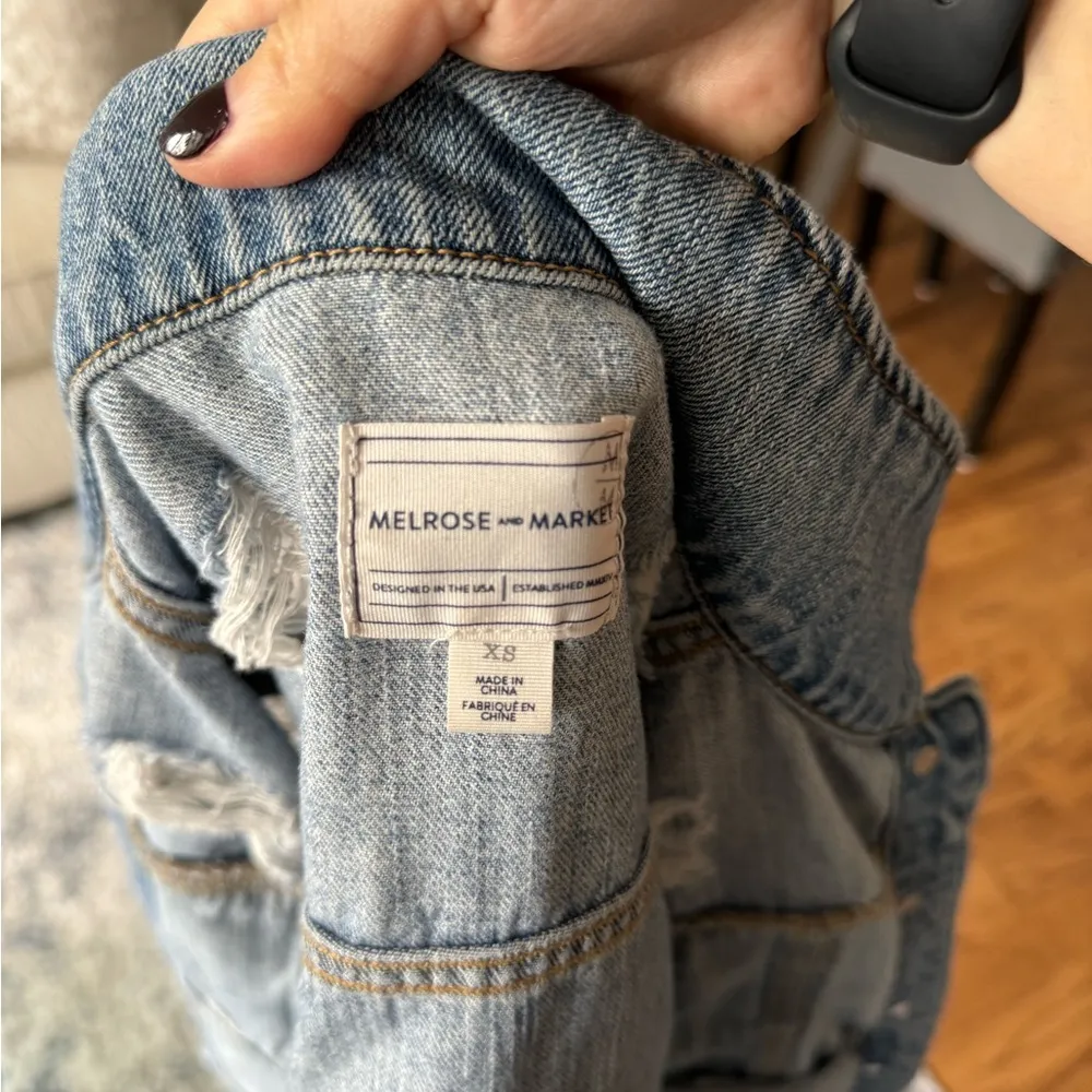 Melrose and market distressed denim jean jacket - Image 5