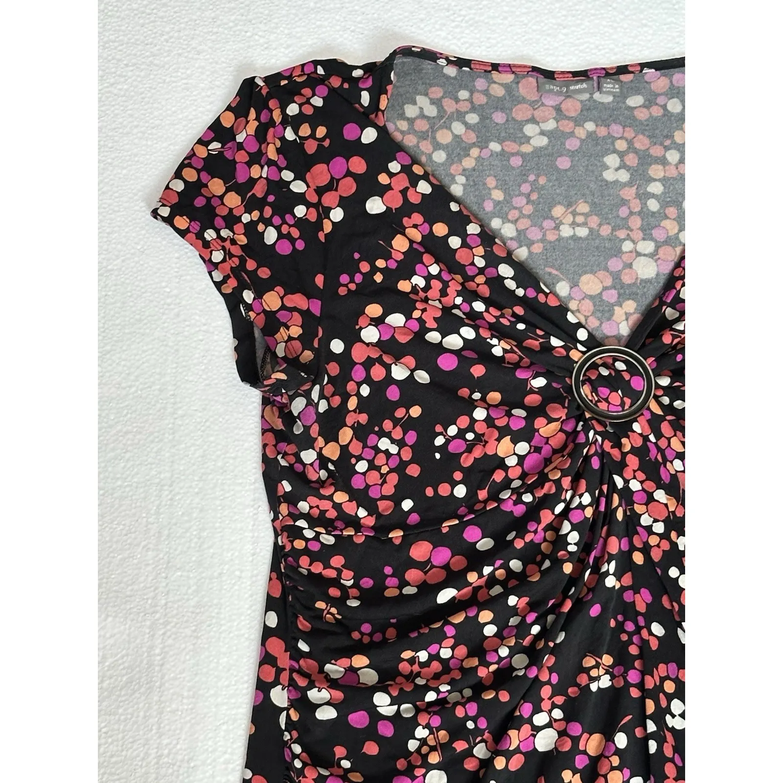 Vintage Apt 9‎ Stretch Womens Y2K Fairy Top Size XL Whimsigoth Dark Floral - Image 3