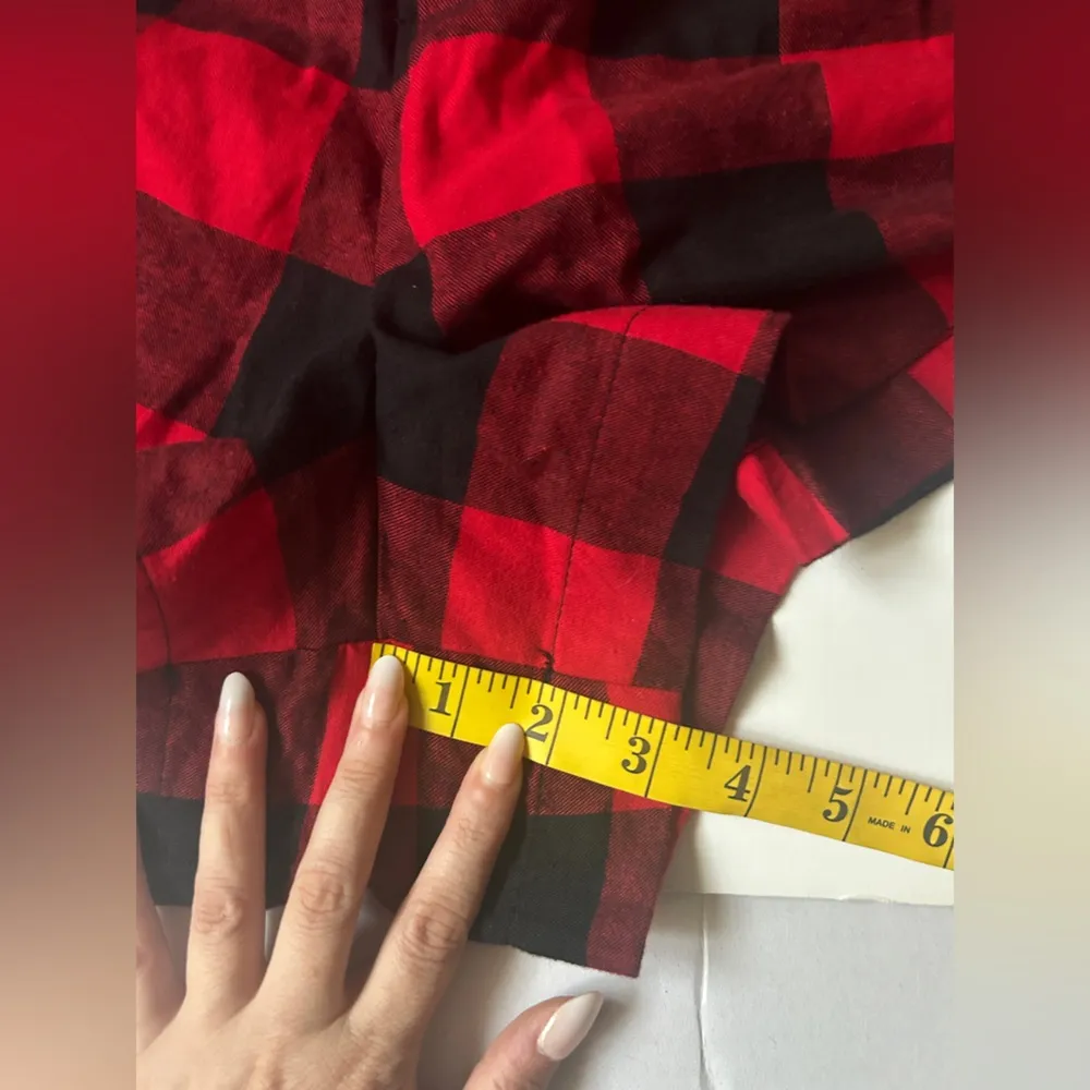 Auden Women’s Sleep Pajama Shorts Red Buffalo Check Plus size 2X - Image 7