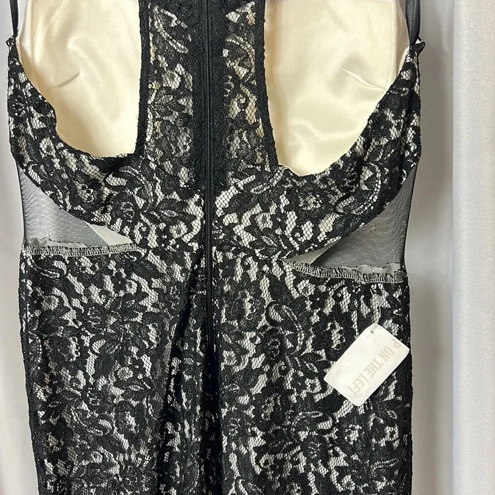 Sequin Hearts Dress Formal Black Lace Sheer Sides Size 15 Juniors Prom Long NWT - Image 11