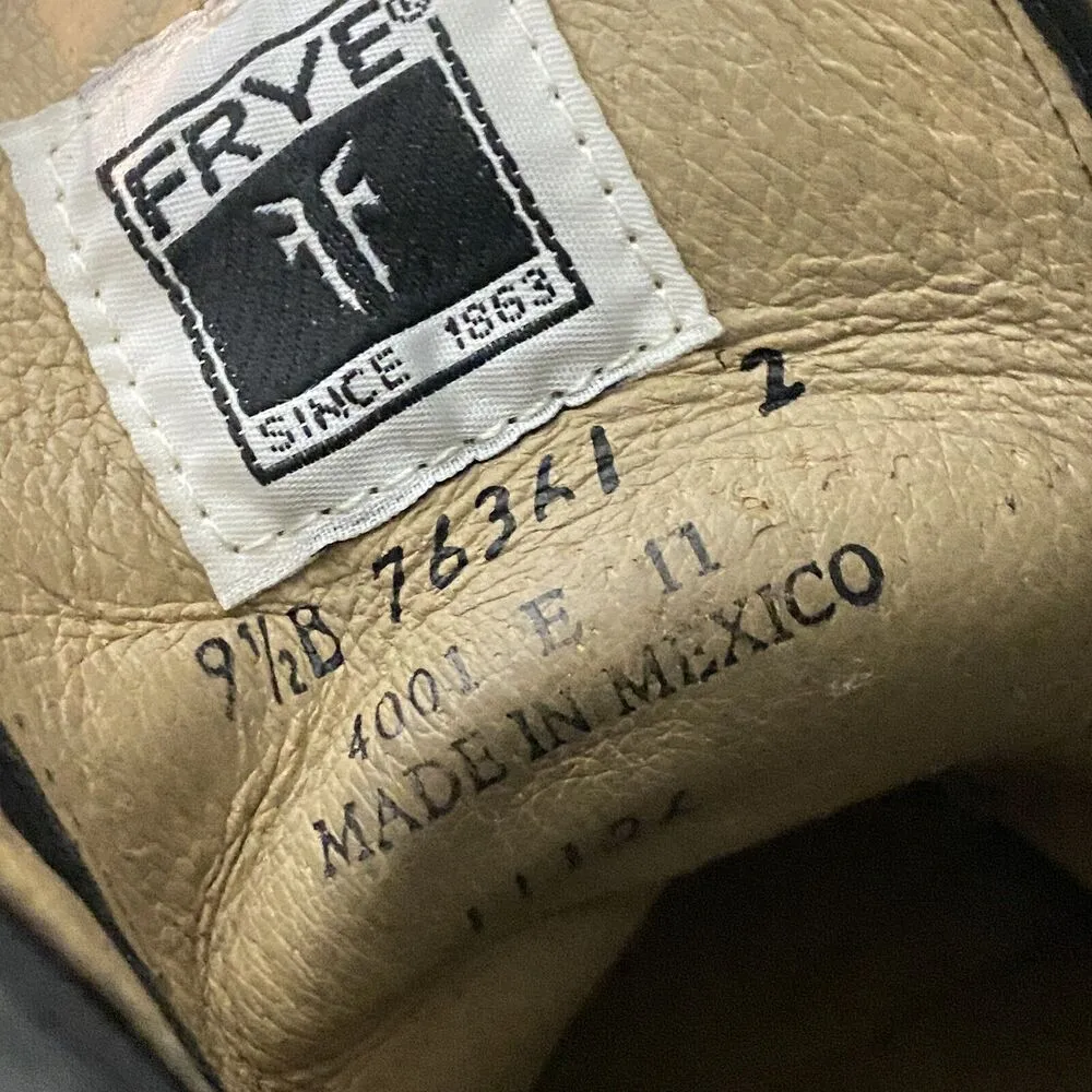 FRYE Women's Gray Lace Up Suede Combat Chelsea Boots Sz 9.5 B Almond Toe - Image 9