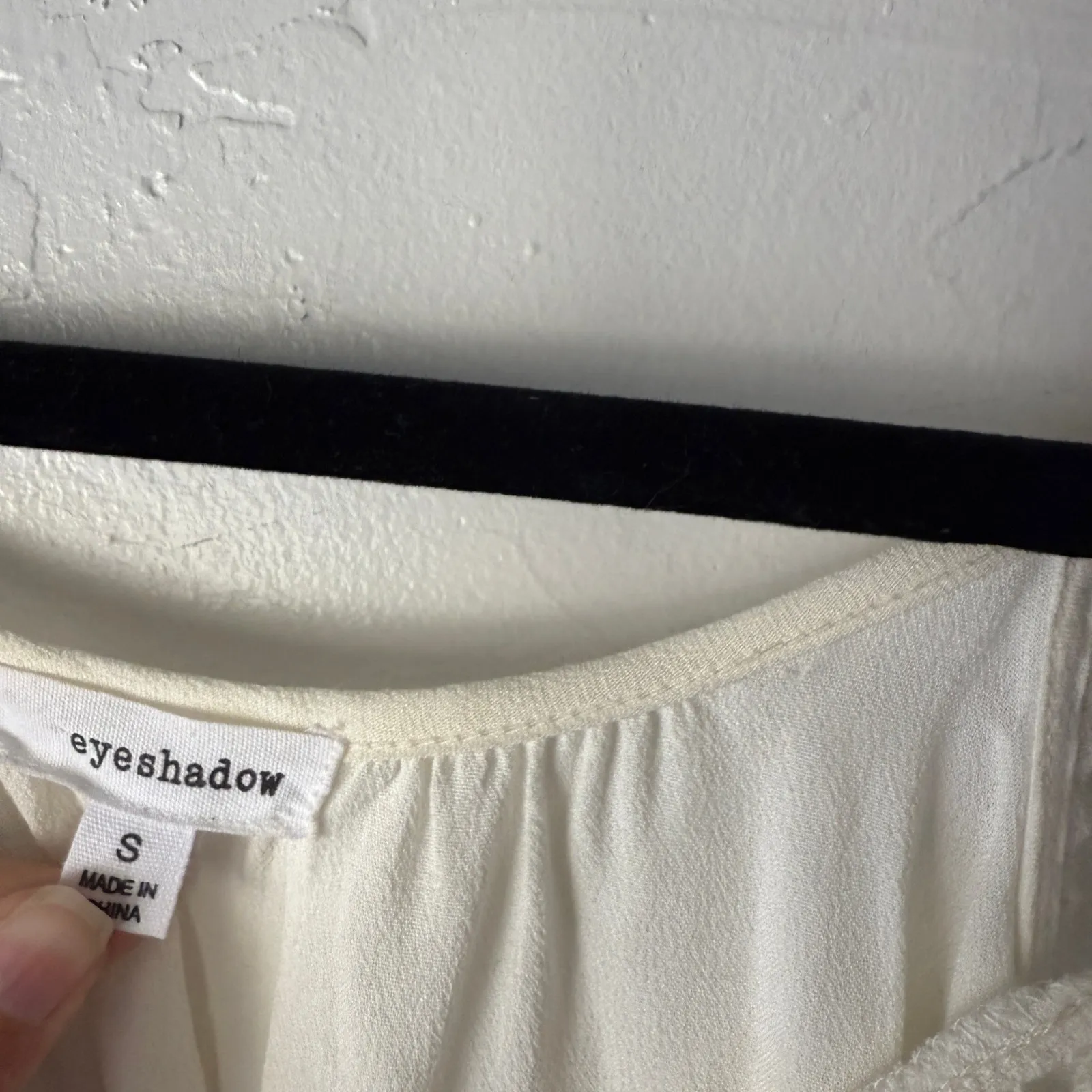 Eyeshadow Cream‎ Embroidered Ruffle Hem Cami Top Small Y2K Boho Peplum - Image 4