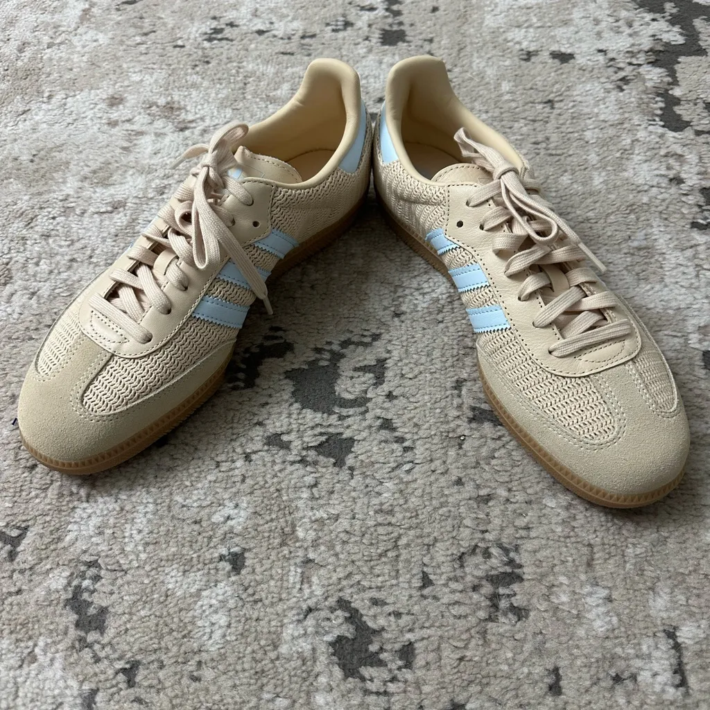 adidas Originals Samba OG "Sand Strata/Sky Tint" Size 11 Brand New Tan - Image 4