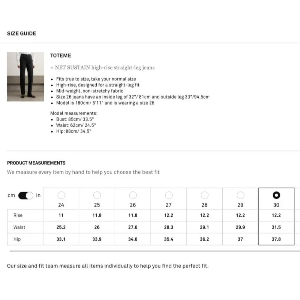 Toteme Classic Cut Full Length Straight Leg Jeans in Faded Black 30 New Womens - Image 12