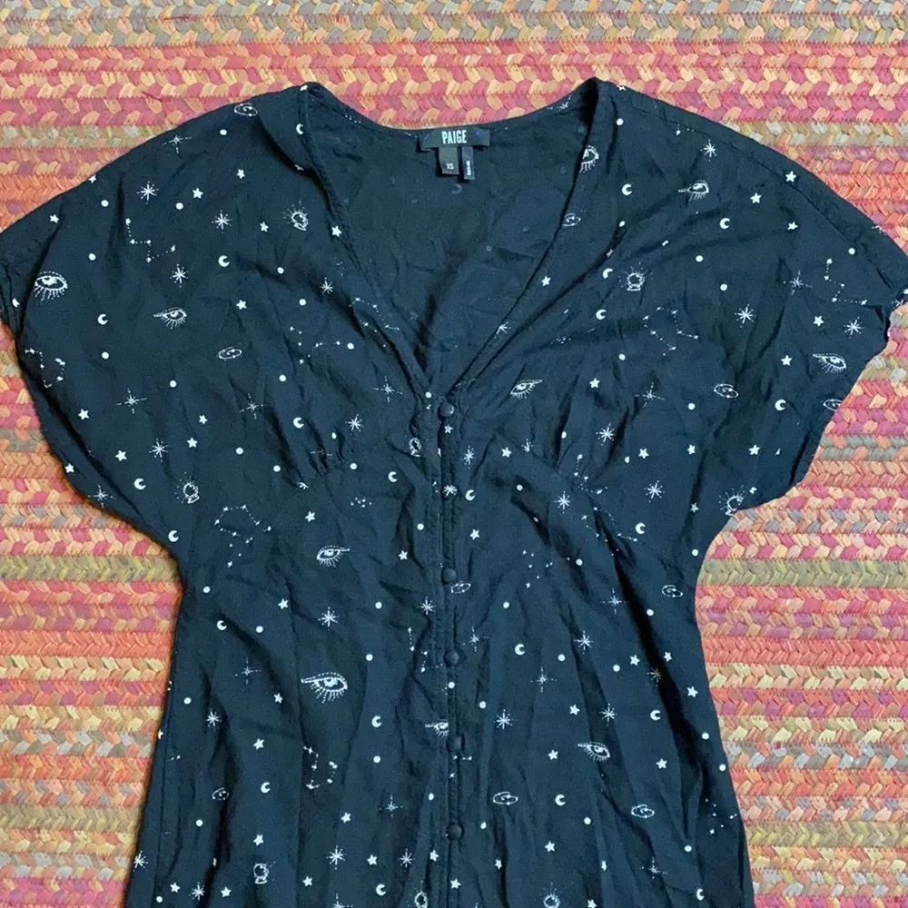 PAIGE DENIM MOON & STAR BUTTON FRONT DRESS - Image 2