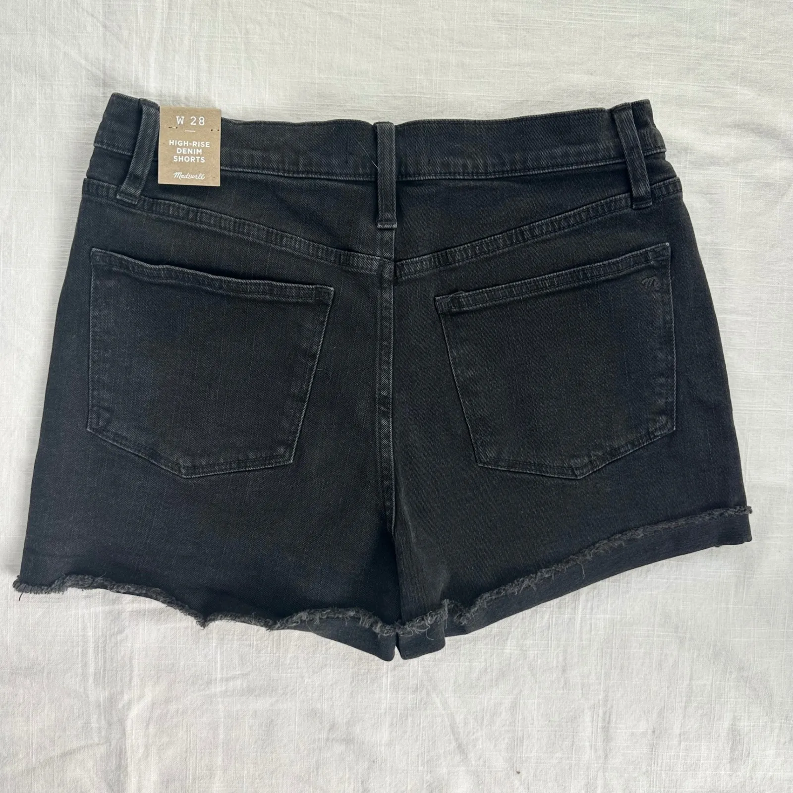 NWT Madewell High Rise Denim Shorts Womens Size‎ 28 Black Lunar Wash - Image 5