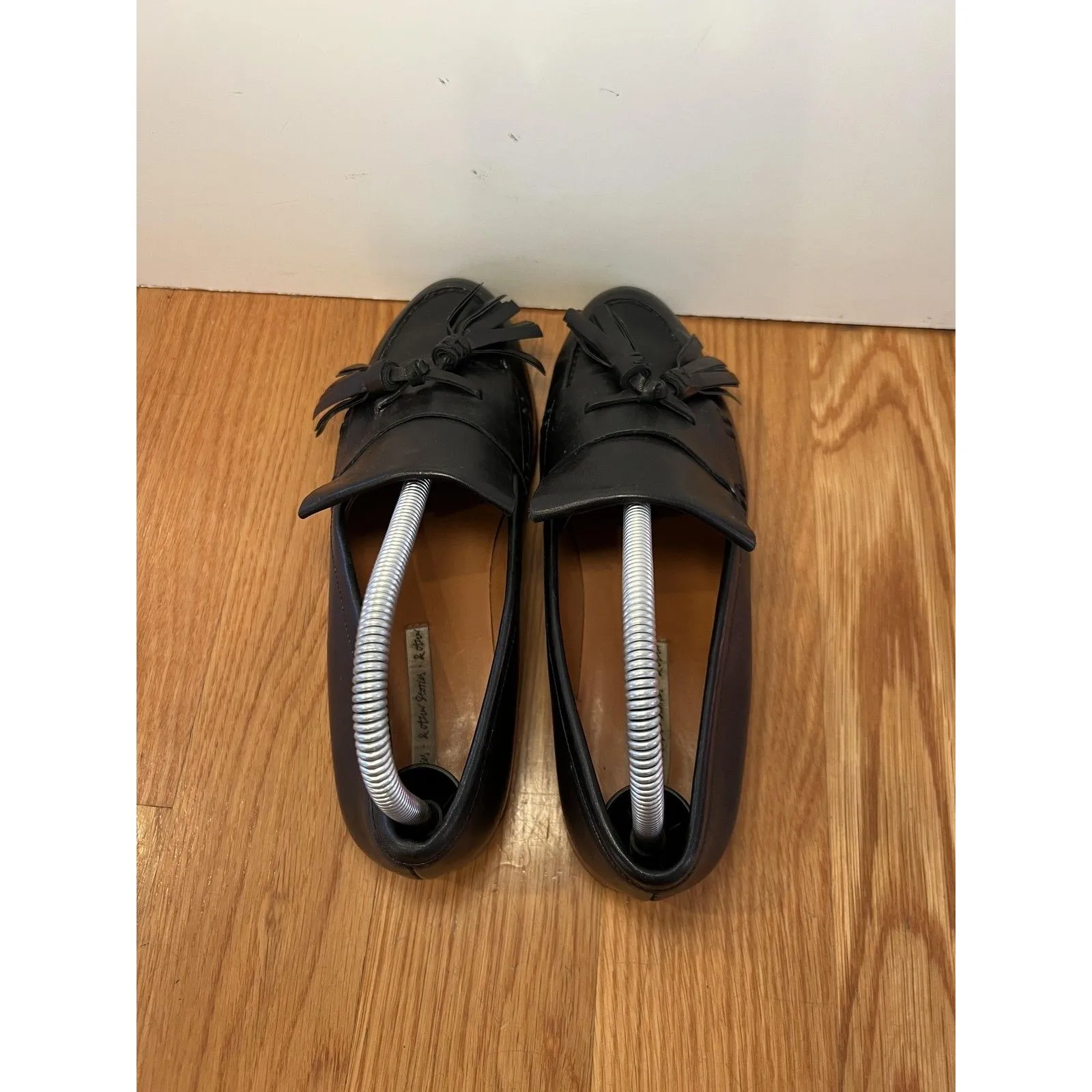 & Other Stories Shoes Womens Size 38 Black Leather Tassel Loafers Made in Italy - Image 7