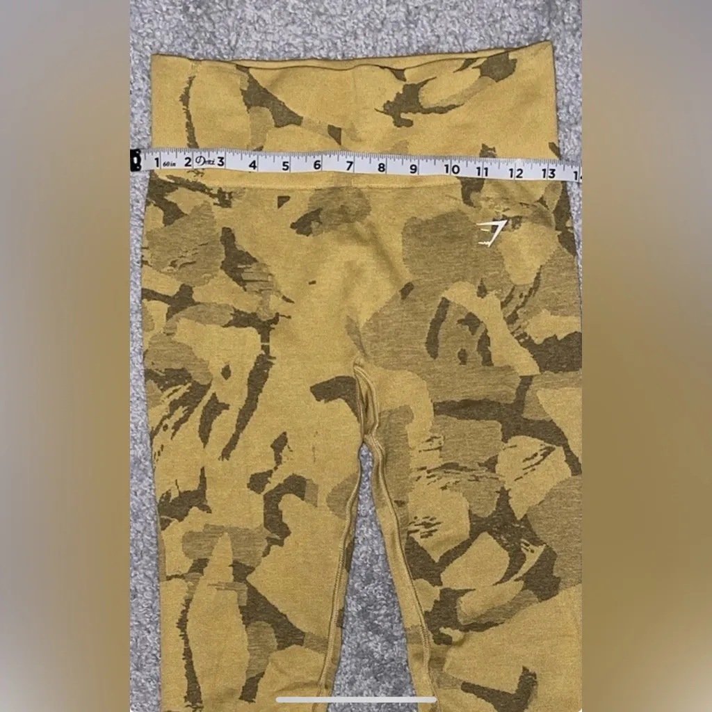 Gymshark Womens Adapt Camo Seamless Activewear Workout Leggings Savanna Yellow M - Image 4
