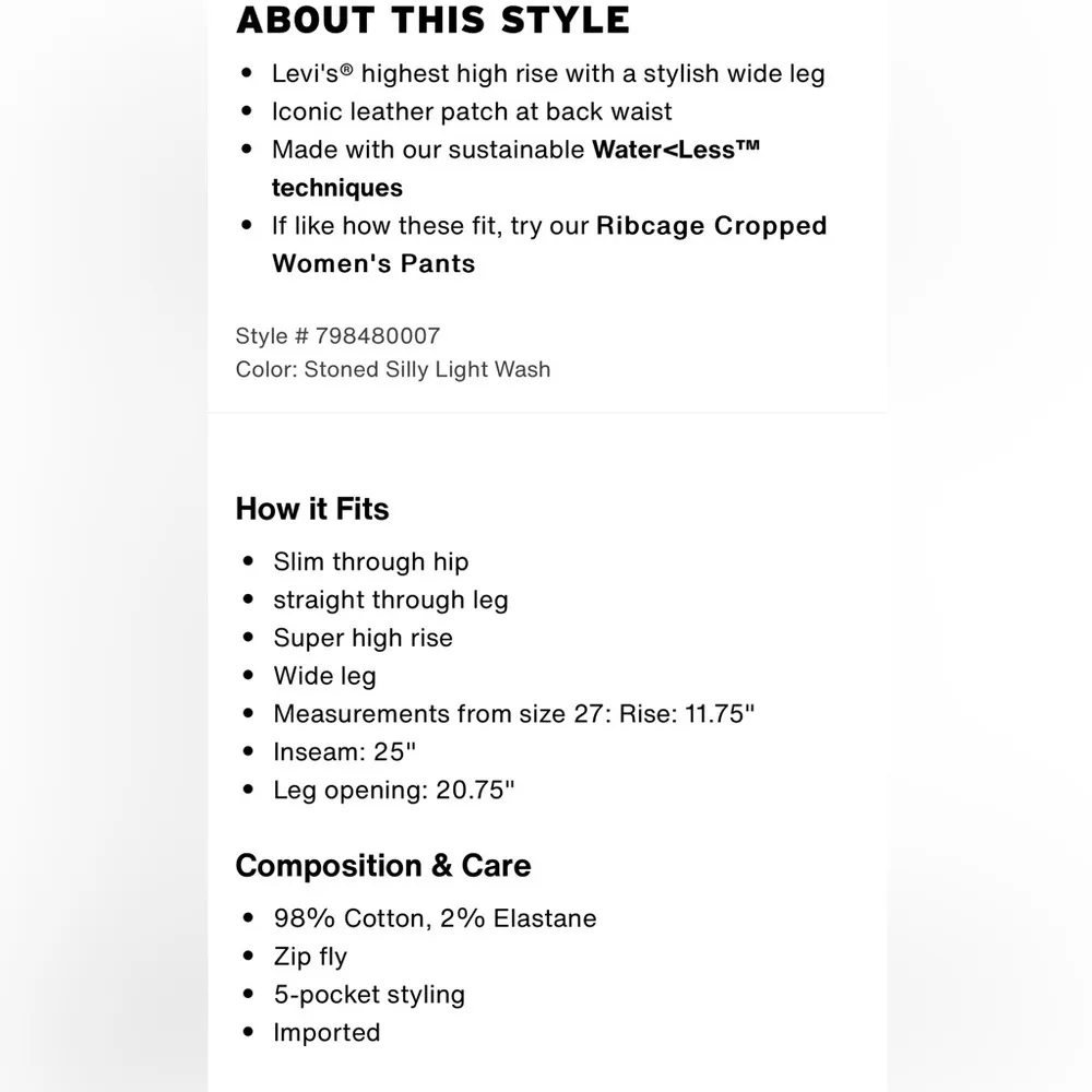 Levi’s Ribcage Wide Leg Crop Jeans - Image 3